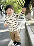 波步（BORBOON B）男童套裝春裝2026寶寶條紋針織開(kāi)衫分體兩件套嬰兒春季上衣外套 【套裝】6735 100 曬單實(shí)拍圖