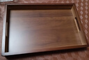 新款竹木茶盤(pán)托盤(pán)大小型承重多功能盤(pán)家用長(cháng)方形客廳中式提手托盤(pán) 黑胡桃色茶托盤(pán)44*30cm 曬單實(shí)拍圖