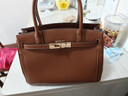 百麗女包鎏金歲月鉑金包送禮婚包摩登質(zhì)感真皮手提包JY125CX5 棕色 曬單實(shí)拍圖