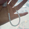 名皇至簡(jiǎn)經(jīng)典白笙麗淡水珍珠項鏈微笑鏈頸鏈輕奢鎖骨鏈高級感女禮物 5-6mm 曬單實(shí)拍圖
