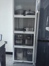 帥仕（shuaishi）廚房用具置物架落地餐邊櫥柜冰箱夾縫收納碗柜微波爐烤箱儲物柜子 白【整柜加高】5層60長(cháng)42深-加深款 曬單實(shí)拍圖