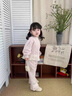 G.duck小黃鴨童裝女童春季套裝2026新款荷葉邊衛衣褲子兩件套兒童服裝女 粉色 90 建議1~2歲（80-90cm） 曬單實(shí)拍圖