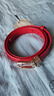 鱷魚(yú)恤頭層牛皮潮流時(shí)尚皮帶女士百搭本命年禮物針扣腰帶ZT585紅色 曬單實(shí)拍圖