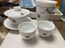 幽云水景德鎮陶瓷手繪泡茶蓋碗茶杯高端茶藝功夫茶具套組禮盒裝家用喝茶 手繪石榴6頭禮盒套組 曬單實(shí)拍圖