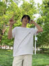 fingercroxx it男士t恤2026夏季韓系潮流半截袖純棉百搭寬松短袖 白 L 曬單實(shí)拍圖