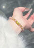 老鳳祥足金法棍貓甜美浪漫可愛(ài)小貓咪招財納福黃金手串男女款情侶禮物 法棍貓手串【草莓晶】 約0.36g 曬單實(shí)拍圖