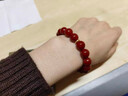 青城山天然紅瑪瑙手串九紫離火s925純銀祥云復古情侶手鏈男士禮物12mm 曬單實(shí)拍圖