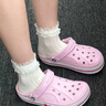 卡駱馳（CROCS）洞洞鞋貝雅卡駱班輕便耐磨一腳蹬休閑鞋|205089 芭蕾粉/糖果粉-6TG 37 /38(230mm) 曬單實(shí)拍圖