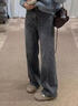 洋芯格 YOUNG FEELING灰色燙鉆女士牛仔褲女2026年春季新款復古設計九分窄版高腰闊腿褲 灰色春秋九分褲 XL (29) 【建議體重115-125斤】 曬單實(shí)拍圖