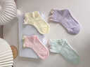 貝比嬰兒襪子純棉a類(lèi)春夏季薄款新生兒襪子無(wú)骨襪女童襪子 純色花邊 春夏款 柔軟升級【禮盒裝】 4雙 0-1歲 適合腳長(cháng)9-11cm（鞋碼16以?xún)龋?曬單實(shí)拍圖