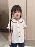 幼歌（YOUGE）女童奶油櫻桃洗水棉襯衫兒童夏季輕薄軟牛仔短褲套裝潮 奶油櫻桃 上衣 100 cm 曬單實(shí)拍圖