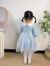 G.duck童裝女童裙子春秋新款?lèi)?ài)莎公主裙兒童連衣裙女孩中小童生日禮服裙 藍色 110 曬單實(shí)拍圖