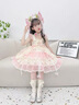 G.duck小黃鴨童裝洛麗塔公主裙女童裙子夏季兒童生日禮服女孩蓬蓬連衣裙 粉色裙子加拖尾 100 （建議身高90cm 3-4歲）cm 曬單實(shí)拍圖