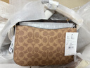 蔻馳（COACH）【品牌直供】女士MARLIE單肩手提盒子包棕黃拼棕色CBQ36禮物 曬單實(shí)拍圖