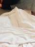 UR2026春季新款女裝流動(dòng)哲學(xué)潮流扭結條紋罩衫襯衫UWJ250058 本白條紋 (面料微透) M 曬單實(shí)拍圖