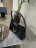 杜羅倫（DULOREN）冬季時(shí)尚牛皮包女感腋下通勤包2026新款日常單肩斜挎法棍女包 黑色 24*7*12 曬單實(shí)拍圖
