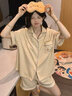 阿寶莉2026年新款夏季天格子短袖睡衣女士短褲大碼家居服薄款套裝可外穿 91248女【不帶胸墊】 L 建議體重100-120斤 曬單實(shí)拍圖
