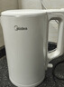 美的（Midea）電水壺熱水壺 大容量家用燒水壺泡茶0涂層 雙層防燙自動(dòng)斷電 不銹鋼無(wú)縫內膽 大功率快速燒水沸騰 1.5L 【一鍵開(kāi)蓋I無(wú)縫內膽】 曬單實(shí)拍圖