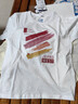 真維斯女童短袖t恤2026新款女孩純棉洋氣夏季半袖兒童休閑薄款夏裝t恤衫 【兩件裝】白色杏色(涂鴉愛(ài)心) 140 曬單實(shí)拍圖