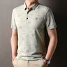 夢(mèng)特嬌（MONTAGUT）中年冰絲男士短袖t恤夏季新款半袖時(shí)尚百搭上衣帶領(lǐng)polo衫男T 淺灰色 S 165/80A 曬單實(shí)拍圖