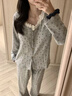 南木熊睡衣女圓領(lǐng)小熊甜美日系花邊可愛(ài)春季長(cháng)袖保暖套裝寬松家居服套裝 灰色 小熊徳絨睡衣 M 【80-100斤】 曬單實(shí)拍圖