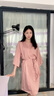 雅鹿睡衣女春夏薄款冰絲睡袍性感純色浴袍韓版休閑外袍春秋家居服 豆沙色 M 身高165cm (體重80斤-100斤) 曬單實(shí)拍圖
