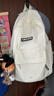 雙星書(shū)包初中女背包大容量高中大學(xué)生雙肩包校園簡(jiǎn)約百搭耐磨防潑水 白色（帶黑球掛件） 曬單實(shí)拍圖