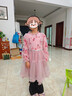 富羅迷女童連衣裙春秋季新款甜美網(wǎng)紗公主裙中大童演出禮服裙 紫粉 140 曬單實(shí)拍圖