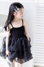 班喜迪女童夏裝連衣裙洋氣兒童公主裙子周歲寶寶禮服夏季小童吊帶蓬蓬裙 黑色 110 曬單實(shí)拍圖