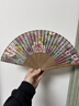 王星記非遺傳承中國風(fēng)文創(chuàng  )女式折扇頭青竹長(cháng)面絲綢扇6.5寸日用手工女扇子 百花爭奇禮盒裝熱門(mén)商品 曬單實(shí)拍圖