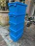 力王POWERKING 斜插式周轉箱 帶蓋加厚大號塑料物流收納膠周轉長(cháng)方形轉運膠框 塑料筐 藍色 藍色 600*400*315 曬單實(shí)拍圖