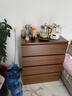 2026新款美式斗柜收納柜靠墻五斗柜房間置物柜客廳復古儲物柜 100CM白+深胡桃 【兩門(mén)三抽】 大容量 曬單實(shí)拍圖