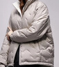 鴨鴨輕薄羽絨服女兩面穿2025秋冬新款潮流休閑寬松大碼小個(gè)子保暖外套 米白色 XL 曬單實(shí)拍圖