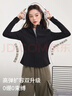 MJ STYLE空氣層修身外套女2026秋冬新款立領(lǐng)拉鏈修身短款內搭運動(dòng)上衣 曬單實(shí)拍圖