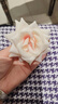 手工布藝玫瑰頭飾花仿真新娘頭花鴨嘴夾發(fā)卡子網(wǎng)紅邊夾女表演飾品 香檳桔粉 曬單實(shí)拍圖