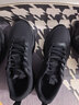 特步羽逸男跑步鞋運動(dòng)鞋春夏季輕便減震革面防潑水休閑跑鞋男鞋子黑色 曬單實(shí)拍圖