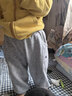 巴厘小豬兒童褲子男童秋冬季加絨加厚保暖褲運動(dòng)褲春秋寶寶衛褲女童休閑褲 淺花灰(春秋款) 100 曬單實(shí)拍圖