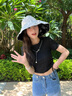 Charm Kendo防曬帽女防紫外線(xiàn)太陽(yáng)帽黑膠漏馬尾漁夫空頂帽遮陽(yáng)帽戶(hù)外休閑 米色 曬單實(shí)拍圖