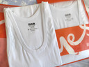 宜而爽純棉背心男士運動(dòng)跨欄健身運動(dòng)內衣無(wú)袖t恤白色打底汗衫男2件裝 曬單實(shí)拍圖