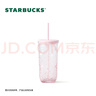 星巴克（Starbucks）春櫻萌寵三角底造型玻璃吸管杯500ml咖啡泡茶水杯子辦公禮物男女 曬單實(shí)拍圖