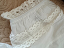 FivePlus復古通勤襯衫女花邊領(lǐng)微泡泡袖上衣純棉2025新款女春裝 白色 S 曬單實(shí)拍圖