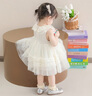 G.duck童裝女童連衣裙春秋季洋氣兒童公主裙夏裝女寶寶周歲禮服網(wǎng)紗裙子 背心網(wǎng)紗裙杏色 80 曬單實(shí)拍圖
