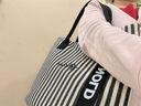 鵬境2025新款帆布手提單肩包包女時(shí)尚條紋情人節購物袋休閑通勤托特包 飄帶條紋【經(jīng)典黑】 曬單實(shí)拍圖