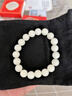 紅良緣白玉菩提根手串單圈真品盤(pán)玩佛珠念珠文玩手串男女手鏈禮物10mm 曬單實(shí)拍圖