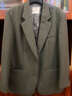 edition西裝外套帥氣男友風(fēng)寬肩廓形羊毛女紳士西服 灰綠色 M 165 曬單實(shí)拍圖