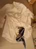 2026春夏新款白色七分袖收腰襯衫小眾氣質(zhì)顯瘦設計感洋氣上衣 白色 M 建議85-105斤 曬單實(shí)拍圖