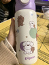 貝親兒童保溫杯小學(xué)生上學(xué)專(zhuān)用喝水杯 316不銹鋼 miiiiichan聯(lián)名 紫色波點(diǎn)雙飲口（送杯套） 600ml 曬單實(shí)拍圖