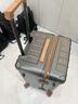 DULA創(chuàng  )新塑框PC行李箱大容量杯架拉桿箱旅行箱密碼箱子颯灰棕26英寸 曬單實(shí)拍圖