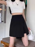 黑色短裙女2026新款春夏高腰顯瘦裙褲包臀收腰遮肉西裝a字半身裙 黑色 L 曬單實(shí)拍圖