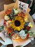 鮮花同城向日葵玫瑰混搭花束送女友閨蜜長(cháng)輩生日禮物鮮花花店送花 一路向陽(yáng)丨單支向日葵香檳玫瑰混搭花束 曬單實(shí)拍圖